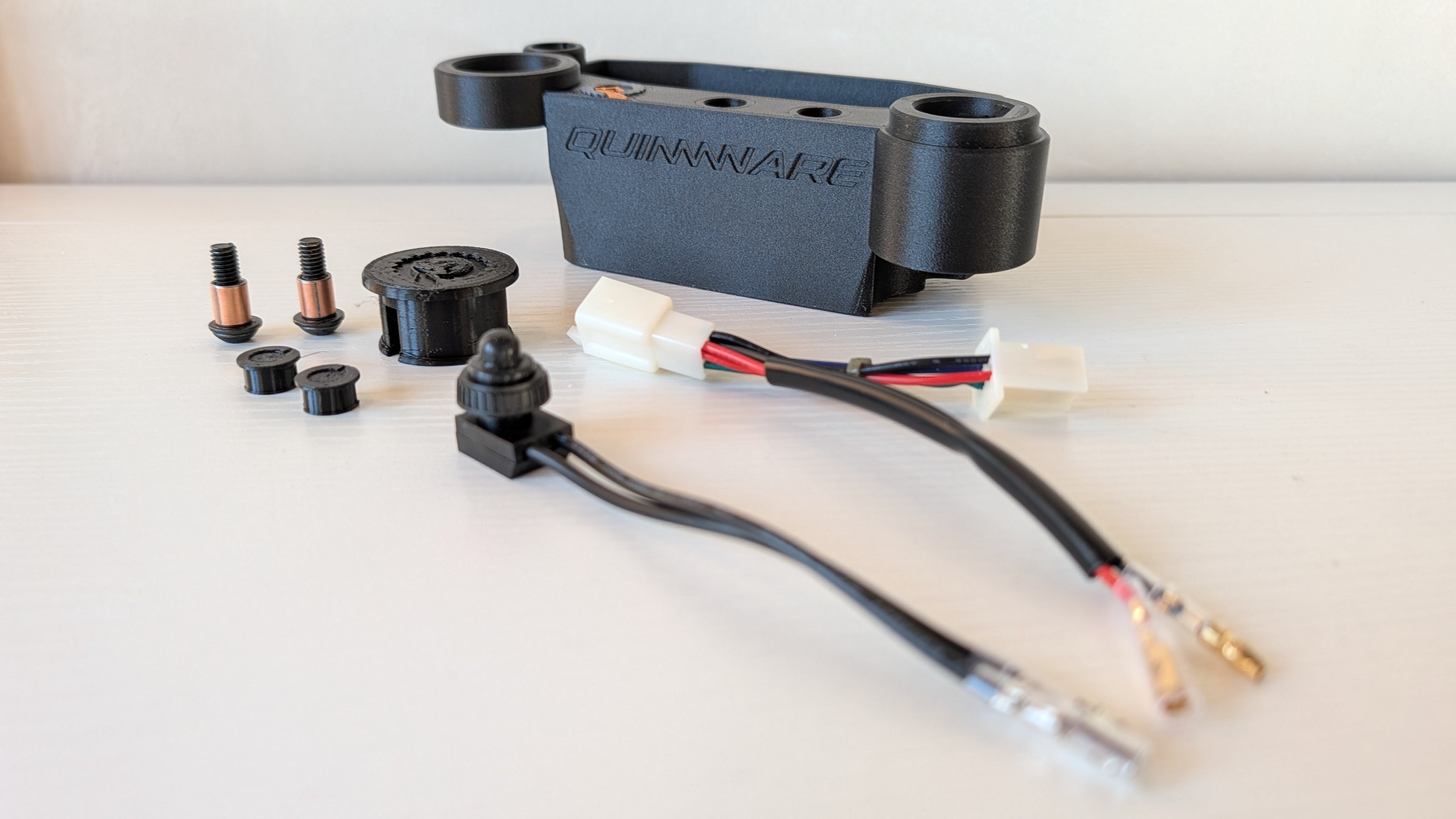 KTM EXC-F dashboard mount kit with Quinnware branding