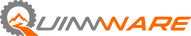 The Quinware logo, featuring a stylized gray gear with an orange mountain and zigzag graphic on the left, alongside the brand name 'QUINWARE' in gray and orange lettering.